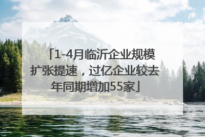 1-4月临沂企业规模扩张提速，过亿企业较去年同期增加55家