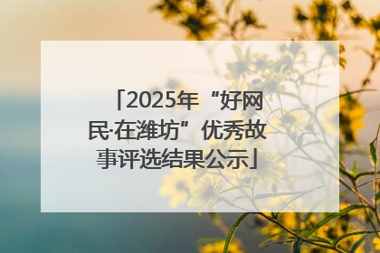 2025年“好网民·在潍坊”优秀故事评选结果公示