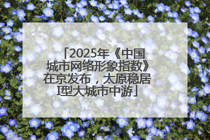 2025年《中国城市网络形象指数》在京发布，太原稳居I型大城市中游