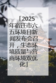 2025年宿迁市六五环境日新闻发布会召开，生态环境质量与营商环境双优化