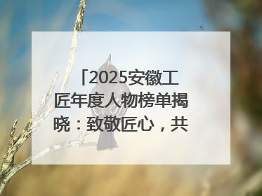 2025安徽工匠年度人物榜单揭晓：致敬匠心，共谱创新华章