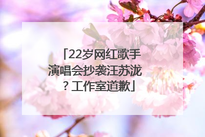 22岁网红歌手演唱会抄袭汪苏泷？工作室道歉