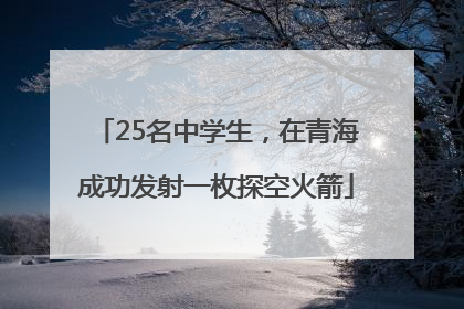 25名中学生，在青海成功发射一枚探空火箭