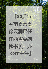 80后宜春市委常委徐云涌已任江西省委副秘书长、办公厅主任