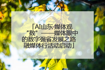 AI山东·媒体观“数”——媒体眼中的数字强省发展之路融媒体行活动启动