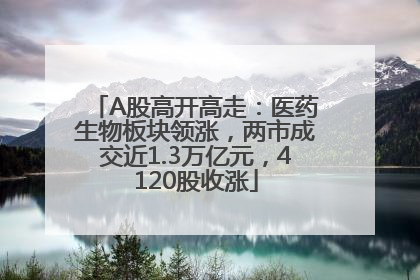 A股高开高走：医药生物板块领涨，两市成交近1.3万亿元，4120股收涨