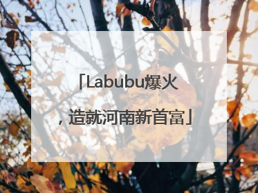 Labubu爆火，造就河南新首富